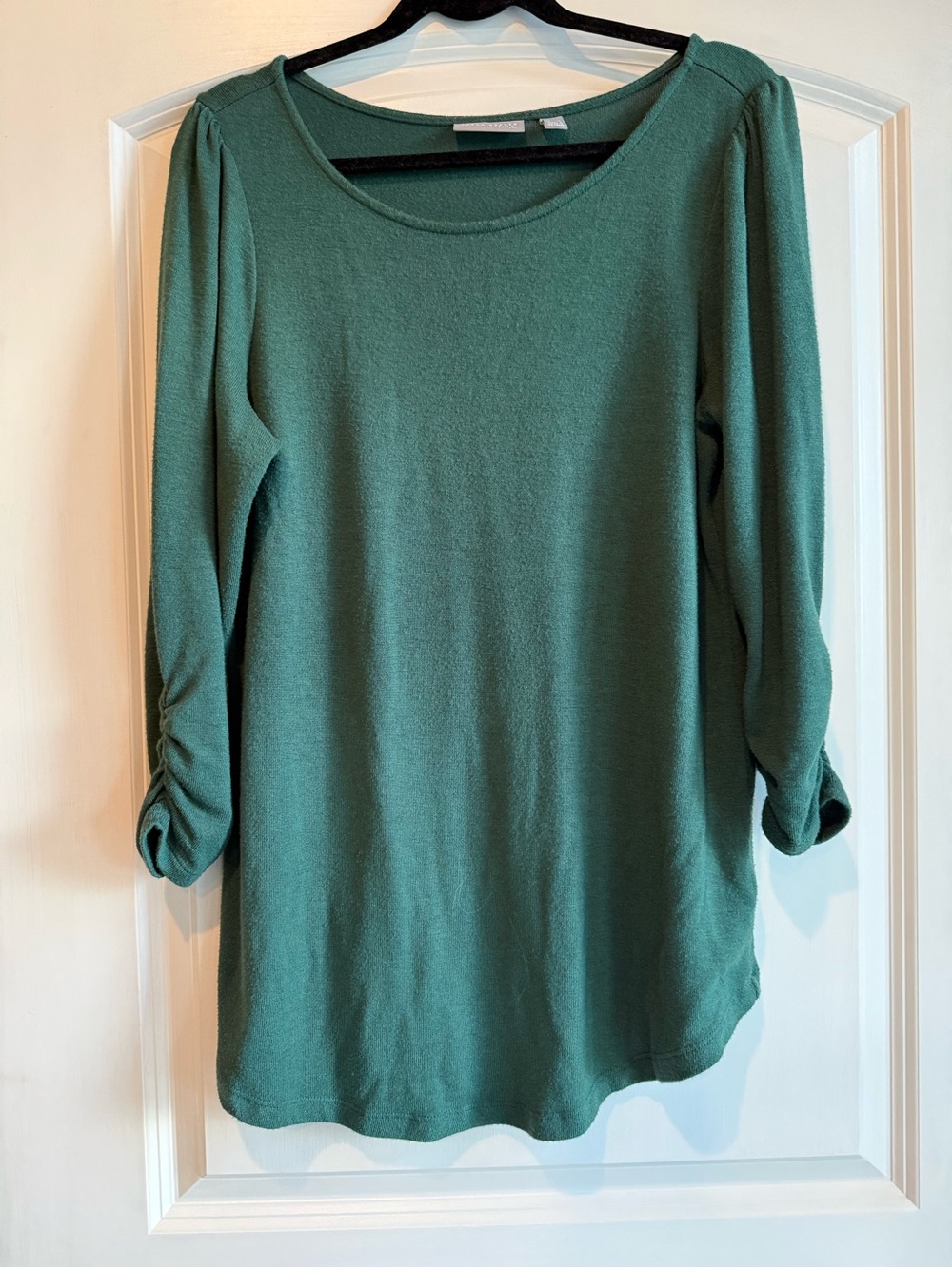 Susan Graver Lifestyle Women’s Green Scoop Neck Long Sleeve Top